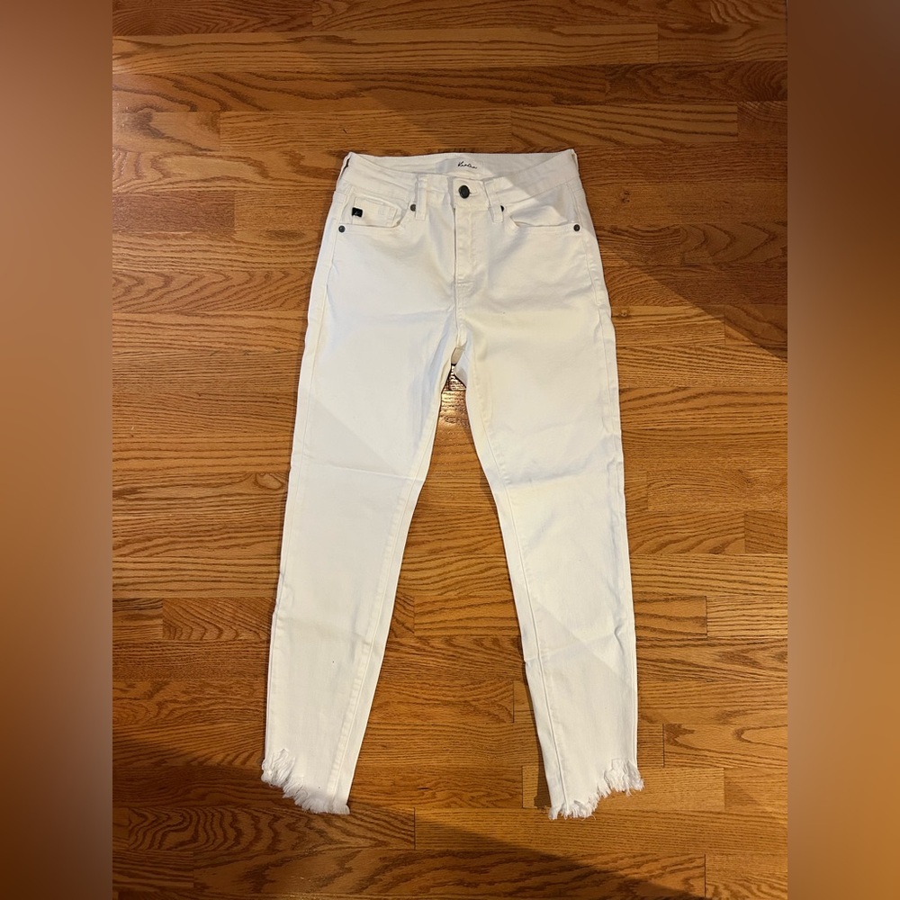 Kancan Frayed White Skinny Jeans